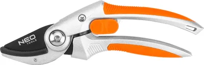 Obrázek produktu pro NEO TOOLS Nůžky s kovadlinkovou čepelí, celková délka 210 mm, maximální průměr střihu 20 mm, odolné ocelové čepele s nepřilnavým povrchem, ergonomická hliníková rukojeť s měkkými prvky z TPR