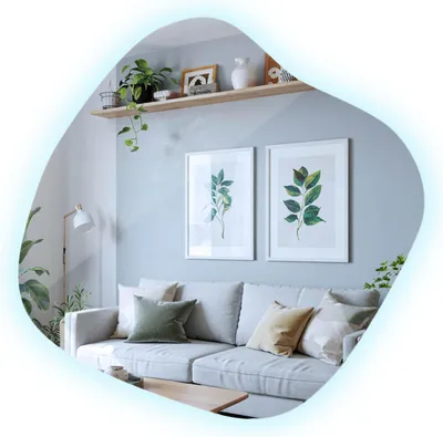 Produktbild von Spiegel mit LED Beleuchtung 67,6 x 67 cm – Freiform Design – Kaltweiß – Modernes Ambiente