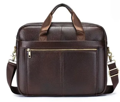 Produktbild von Leinertas für Herren - Business-Tasche für Reisen - 15-Zoll-Laptop-Tasche - Schultertasche aus Rehleder - Braun