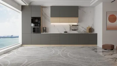 Produktbild von Küchenzeile – Küchenblock – Einbauküche – Singleküche – 480 cm VELORA – KU-S57 – Grau / Artisan Eiche – Ohne Arbeitsplatte & Elektrogeräte