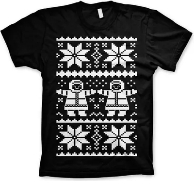 Produktbild von Retro X-Mas Knit Pattern T-Shirt - XX-Large - Black