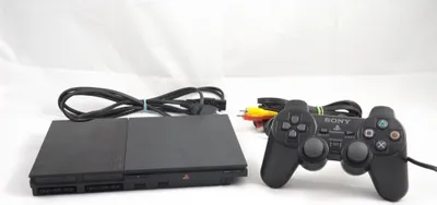 Obrázek produktu pro Sony PlayStation 2 herní konzole PS2 PAL - Stav: dobrý PS2 Slim Black SCPH-750xx