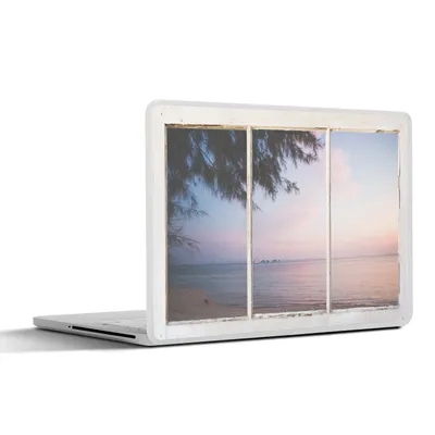 Produktbild von MuchoWow® Laptop Aufkleber Sticker Cover Aussicht - Palme - Meer 40x30 cm - Laptop Dekoration - Selbstklebend