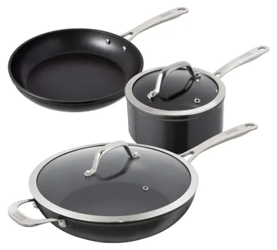Kochgeschirr-Set 2-tlg., Alu, Induktion, antihaft, schwarz