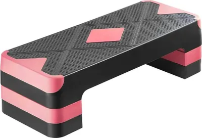 Produktbild von Aerobic Steppbrett Stepper - Verstellbares Step-Bench in Rot - Belastbarkeit bis 250kg