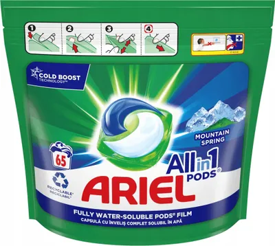 Produktbild von Ariel All-in-1 PODS Waschkapseln 65 Mountain Spring Universal+ 30°C Flecken