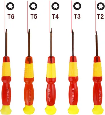 Produktbild von 5 Set magnetisch Schraubendreher T2 T3 T4 T5 T6 Stern Bit Handy Reparatur