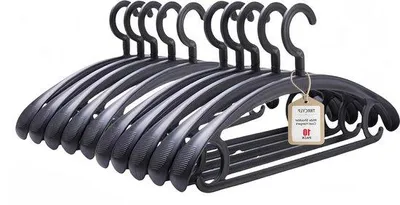 Image de Plastique cintre rotatif 10 pièces - capacité de charge 25 lbs - noir