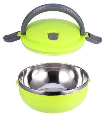 Isolierte Lunchbox Edelstahl, 1 Fach, auslaufsicher, grün