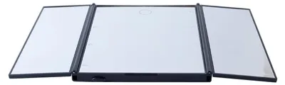 Dreifach-Klappspiegel mit Touch-Dimmer, LED, 15,4 cm, schwarz
