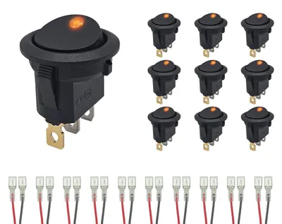 Produktbild von ProRide Wippschalter ON/OFF - 3-polig - 12 V/20 A - orange LED - 10 Stück