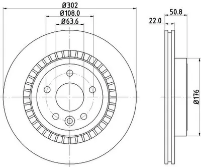 Produktbild von 2x HELLA 8DD 355 129-151 Bremsscheibe Hinterachse