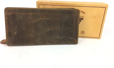 Produktbild von Greenburry große Damenbörse lang mit 10 Kartenfächern Geldbörse Leder Langbörse Vintage 1678-25