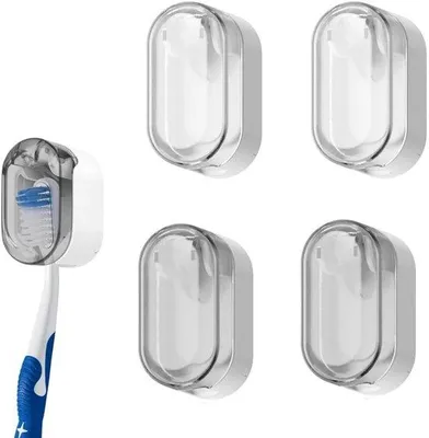 Produktbild von Wandmontage-Tandengriffhalter 4er-Pack, krasbeständig, leichtgrißlich, für Bad, Reise