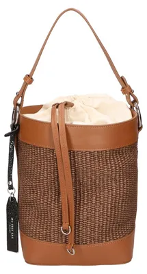 Obrázek produktu pro Dámská kabelka My-Best Bag Slaměná a kožená tašta na provázek Black B UNICA 24x18x15 cm MYB-05165-SS-12+S28_NERO