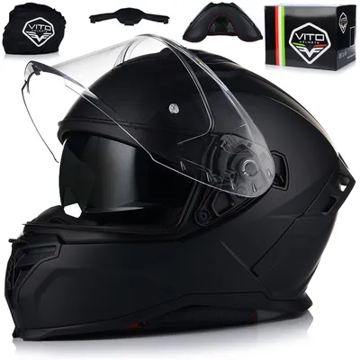 Produktbild von Integralhelm mit Sonnenblende | VITO PRESTO | Motorrad Helm Vollvisierhelm Mopedhelm ECE 22.06 | Motorradhelm Full-Face Helme | XL (61-62cm)