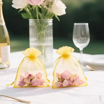 Große 13 x 18 cm Geschenktüten, Set von 50 mit Zugband für Hochzeiten, Süßigkeiten, Schmuck und Geschenke