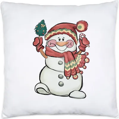 Produktbild von Schneemann Kissen Inkl Füllung Geschenkidee Schneemann-Bauer Süßes Motiv für Weihnachten für Kinder Familie