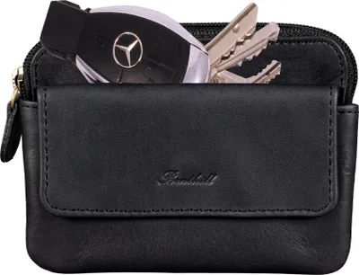 Produktbild von Benthill Schlüsseltasche Leder | Schlüsselbörse mit Münzfach| Kleines Schlüsseletui mit Kartenfach | Echt Leder Schüssel-Etui