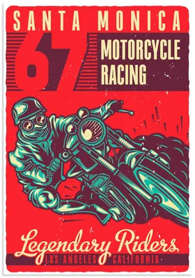 Produktbild von ARTland Wandbild Alu für Innen & Outdoor Motorrad Santa Monica Größe: 70x100 cm