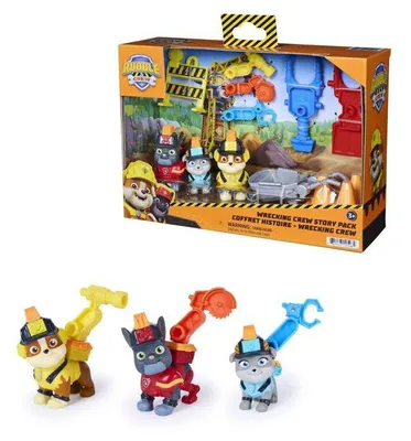 Image de Coffret Histoire Wrecking Crew Ruben & Compagnie PAW PATROL - 3 Figurines + 10 Accessoires - SPIN MASTER
