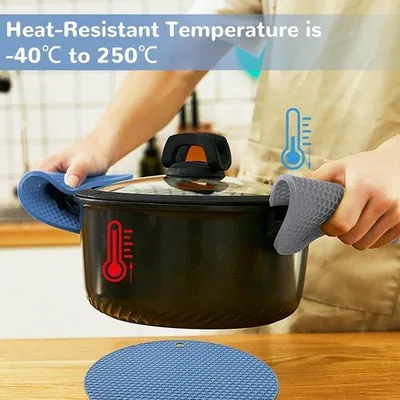Zdjęcie produktu dla Silikonowe podkładki odporne na wysoką temperaturę, zestaw 6 sztuk, antypoślizgowe, stabilne, do gorących potraw