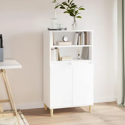 Image de vidaXL Highboard blanc 60x36x110 cm Bois composite