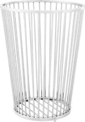 Produktbild von Casa Padrino Luxus Edelstahl Wäschekorb Silber Ø 30 x H. 40,5 cm - Luxus Badezimmer Accessoires