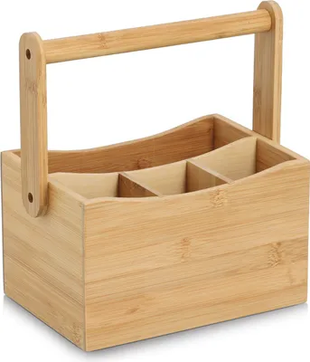 Produktbild von ZELLER Utensilienhalter / Besteckbehälter 25671 mit Tragegriff, Bambus / Organizer