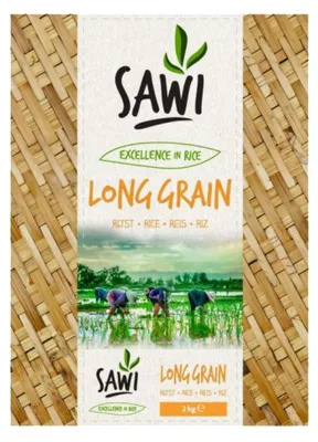 Image de Sawi Surinaamse Witte Langgraan Rijst 2000g - Riz à grains longs de haute qualité du Suriname