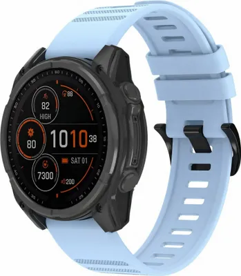 Image de imoshion QuickFit® Stripe Bracelet en silicone - Connecteur Garmin 22 mm - Bleu clair