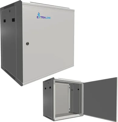 Produktbild von Extralink, Netzwerkschrank, Serverschrank, Wandgehäuse, 19", 12HE, 12U, 600 x 450, ASP, Grau