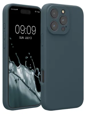 Produktbild von kwmobile Handyhülle für Apple iPhone 16 Pro Max Hülle - gummierte Handy Silikon Case für iPhone 16 Pro Max - Schutzhülle Cover - Dunkler Schiefer