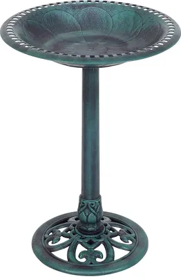 Produktbild von Vogelfutterstation, Vogel Feeder, Vogelfutterspender, Vogelfutterhaus Vogeltraenke Futterplatz, Vogelfutterstelle Voegel Wasserschale mit Retro-Design (Grün)