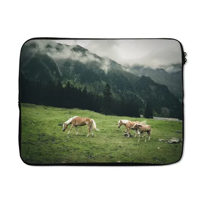 Produktbild von MuchoWow® Laptop Hülle 15 Zoll Drei Haflingerpferde Laptoptasche - Laptoptasche - Sleeve - Rundum-Schutz