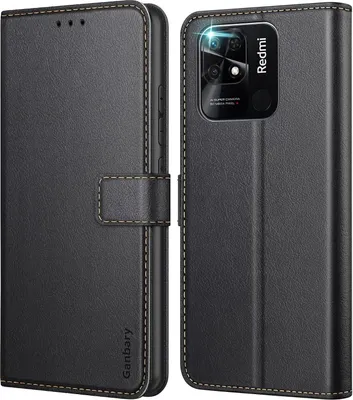 Produktbild von Xiaomi Redmi 10C Handyhülle - Premium Leder Klapphülle mit Kartenschlitzen & Standfunktion