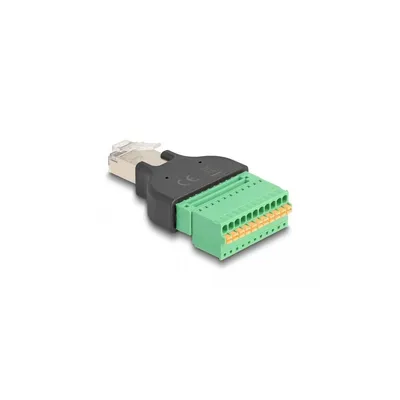 Image de DELOCK RJ50 Stecker zu Terminalblock Adaptermit Drucktaster