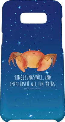 Produktbild von Mr. & Mrs. Panda Samsung Galaxy S8 plus Handyhülle  Sternzeichen Krebs - Sternenhimmel Blau - Geschenk, Krabbe, Meerestier, Hülle, Handy, Case, Krebse, Cover, Meer