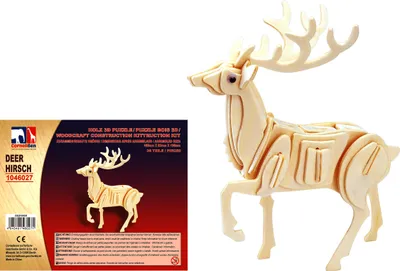 Produktbild von Holz 3D Puzzle - Hirsch
