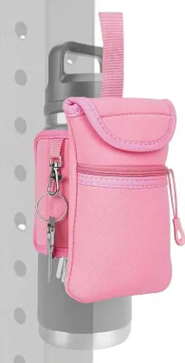 Image de Porte-bouteille Famanu avec poche – 32 oz – rose, avec compartiments