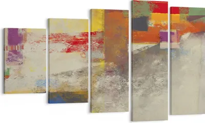 Produktbild von Bild auf Leinwand - Leinwandbild - 5 Teile - Abstraktion die Farben modern - 100x60cm - Wand Bild - Wanddeko - Wandbilder - Leinwanddruck - Bilder - Wanddekoration - Leinwand bilder - EG100x60-4176