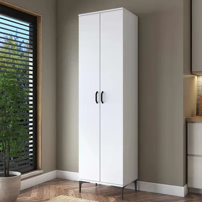 Immagine prodotto di Skye Decor, armadio multifunzionale di alta qualità, bianco, dimensioni 60x218,6x45 cm, realizzato in melaminico al 100%