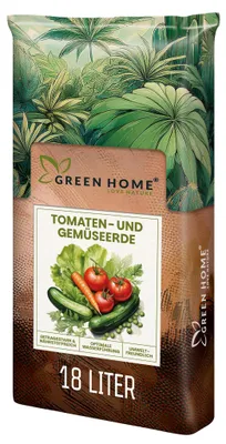 Produktbild von Green Home Tomaten- & Gemüseerde 18 L – für Gurken, Paprika & Zucchini, auch für Hochbeet & Kübel, Langzeitdünger, Perlite, Kokosfasern, pH 5,8