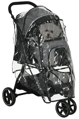 Immagine prodotto di Passeggino pieghevole per cani di piccola taglia | Colore: Grigio | Dimensioni: 55x83x101 cm