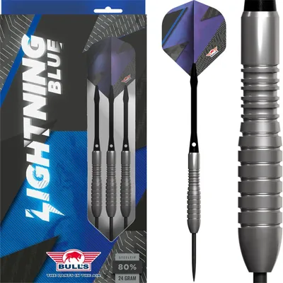 Image de Bull's Lightning Blue 80% Steeldarts 24g