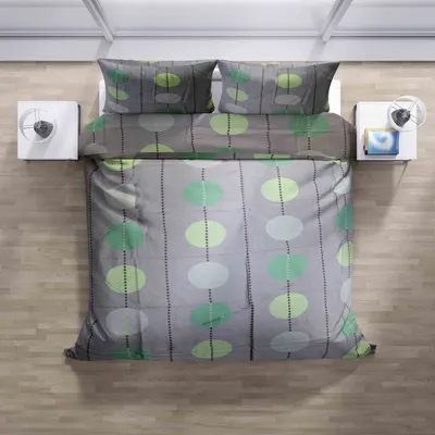 Obrázok produktu pre Vrchné textilné bavlnené prestieradlo Šedé kruhy
