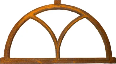 Produktbild von Nostalgie Stallfenster Bogen Fenster 44x86cm Eisen Gusseisen antik Stil Rost