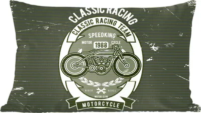 Produktbild von MuchoWow® Zierkissen Sofakissen Wohnzimmer Dekokissen 60x40 cm Motorrad - Vintage - Zeichnung - Kopfkissen - Polster mit Foto
