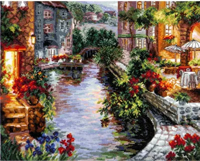 Immagine prodotto di Set per punto croce Magic Needle Zweigart Edition "Sera a Venezia", schema contato, 40x32cm