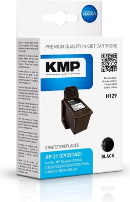 Produktbild von KMP H129 Tintenpatrone schwarz kompatibel mit HP C 9351 AE